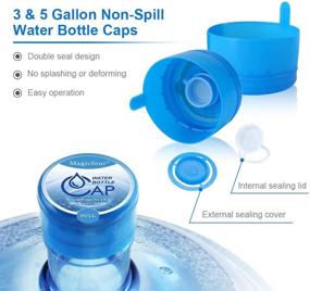 img 3 attached to Magicfour Water Bottle Caps: Non-Spill Replacement 🚰 Caps for 3 & 5 Gallon Water Jugs