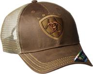 ariat men's mesh hat with oilskin finish logo