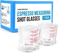 ☕ dishwasher safe espresso shot glasses 2oz - ideal for baristas or home use [2 pack] - enhanced measuring shot glasses logo