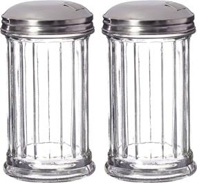 img 1 attached to 🍭 Retro Style Sugar Dispensers Set of 2 - Glass Jar, Stainless Steel Lid with Pour-Flap, 12 oz Capacity