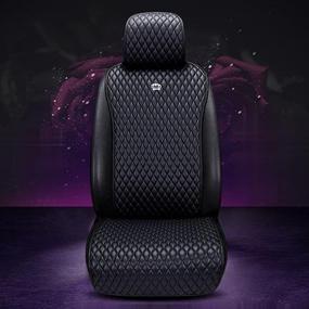 img 2 attached to 🚗 West Leathers Universal Car Seat Covers – Premium Black Leather Cover for Cars, Trucks & SUVs (2/3 Covered Fit)