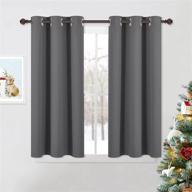 🪟 nicetown grey blackout curtain panels: thermal insulated drapes for bedroom, grommet top blackout draperies (2 panels, w42 x l45 -inch, grey) logo
