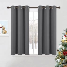 img 4 attached to 🪟 NICETOWN Grey Blackout Curtain Panels: Thermal Insulated Drapes for Bedroom, Grommet Top Blackout Draperies (2 Panels, W42 x L45 -Inch, Grey)