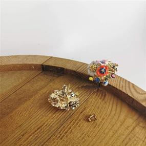 img 2 attached to 🌼 DanGRida Enamel & Crystal Multicolor Multilayer Daisy Flower Earrings - 18K Gold Plated, Hypoallergenic, Nickel-Free Bud Stud Earrings