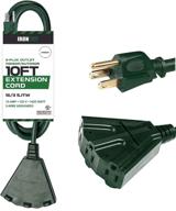 🔌 efficient 10 ft outdoor extension cord: power block with 16/3 durable green cable for christmas lights logo