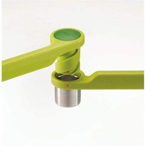 img 1 attached to Joseph Joseph Helix Garlic Press Mincer: Ergonomic Twist-Action Hand Juicer for Efficient Garlic Crushing - Green, Stainless Steel