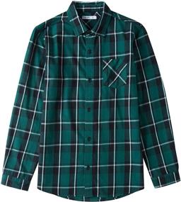 img 4 attached to 👕 Tronjori Boy's Long Sleeve Button Down Woven Shirt: Classic Style for Trendy Kids