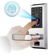 🔒 ardwolf a50 left-handle fingerprint door lock – keyless entry biometric door-locks with digital keypad & key for homes, hotels, and interiors, exterior front door – auto-lock feature logo