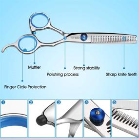 img 3 attached to Professional Salon Hair Cutting Scissors Thinning Shears 6.5 Inch Stainless Steel Barber Haircut Scissors for Men, Women, Adults, and Kids - Coolala Family Use