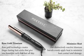 img 1 attached to 💁 FoxyBae WANDERLUX 32mm Curling Wand - Premium Rose Gold Titanium Hair Curling Iron with Adjustable Temperature - Automatic Shut Off &amp; LCD Display - Retails at $129.00