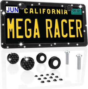 img 4 attached to Кристальные бриллианты Mega Racer для номерных знаков, наружные аксессуары в категории обложек и рамок для номерных знаков