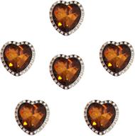 marryacc heart rhinestone conchos - sparkling bling crafts with screws back (brown, 6pcs) logo