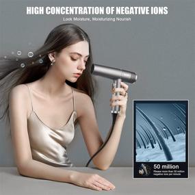 img 2 attached to 💨 High-Speed Brushless Motor Hair Dryer by Maranon - Lightweight Design, Intelligent Constant Temperature, Fast Drying Hair Care with Negative Ions