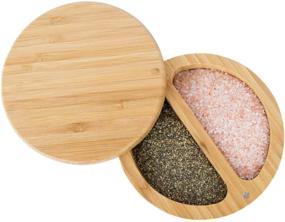 img 4 attached to 2 Compartment Bamboo Duet - Includes Himalayan Pink Salt and Pepper by Relative Foods