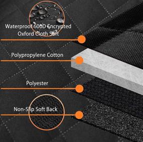 img 2 attached to 🐶 LMOBXEVL Waterproof Dog Car Seat Cover with Mesh Window - Durable Nonslip Pet Hammock for Cars Trucks and SUVs (Orange) - Includes Seat Belt and Accessories Pockets