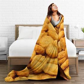 img 2 attached to 🍗 Samantabhadra Fried Chicken Nuggets | Luxury Fleece Throw Blanket | Lightweight Plush & Super Soft Cozy Blankets | All-Season 50"x40" | Ideal for Kids