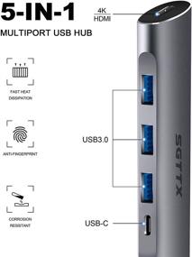 img 3 attached to 5-in-1 USB C Hub HDMI Adapter with 4K 60Hz, 3x USB 3.0, 100W PD Charging - Thunderbolt 3 Splitter Type C Hub for MacBook/Pro/Air, XPS, Laptop, iPad Pro, and More USB C Devices