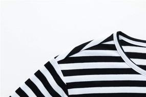 img 1 attached to UNACOO Crewneck Long Sleeve T Shirt Stripes Girls' Clothing in Tops, Tees & Blouses