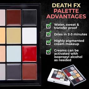 img 1 attached to 💀 Professional Grade Narrative Cosmetics 12 Color Death FX Quick-Dry Cream Makeup Palette for Special Effects - Waterproof SFX Makeup for Film, Theater, and Makeup Artists