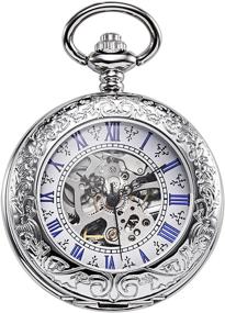 img 3 attached to Silver Steampunk Skeleton Mechanical Watch - TREEWETO
