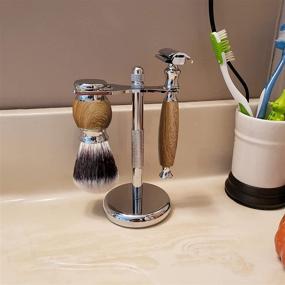 img 3 attached to 🧔 Complete Men's Wet Shaving Kit: Shave Brush, Stainless Steel Bowl, Shaving Stand, Double Edge Straight Safety Razor Set with 10 Blades, Shave Soap, Carrying Bag - Ideal Gift Sets for Dad and Men