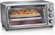 🍞 hamilton beach 31413 stainless steel countertop toaster oven with sure crisp technology, bake pan, 6-slice логотип