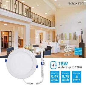 img 3 attached to 💡 TORCHSTAR Basic Series 18W 8 дюймов LED встраиваемый светильник с коробкой соединительной - эффективное промышленное электрическое решение