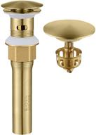 🚰 kaiying pop up drain with overflow, bathroom sink drain stopper assembly, detachable basket stopper, anti-clogging drain strainer - brushed gold finish logo