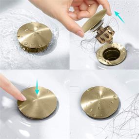 img 3 attached to 🚰 KAIYING Pop Up Drain with Overflow, Bathroom Sink Drain Stopper Assembly, Detachable Basket Stopper, Anti-Clogging Drain Strainer - Brushed Gold Finish