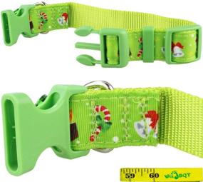 img 1 attached to 🎄 2-Pack Festive Christmas Holiday Dog Collars Set - Cute, Adjustable, and Sturdy Nylon Collars with Bells for Medium to Large Dogs, 1 Inch Wide