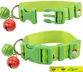 img 2 attached to 🎄 2-Pack Festive Christmas Holiday Dog Collars Set - Cute, Adjustable, and Sturdy Nylon Collars with Bells for Medium to Large Dogs, 1 Inch Wide