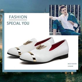 img 2 attached to Stylish Meijiana Velvet Loafers: Perfect Wedding Fashion Men's Shoes