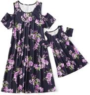 🌸 floral printed summer dress set - iffei mommy and me matching dresses with short sleeves for mother and daughter logo