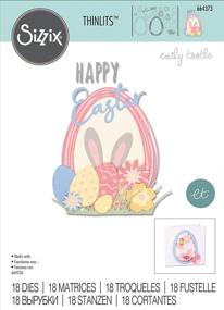 img 2 attached to 🐣 Sizzix Thinlits Die Set: 17 Pack Easter Sentiments by Emily Tootle, Multicolor - A Fabulous Addition to Your Easter Crafts!