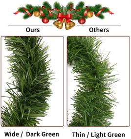 img 1 attached to 🎄 CCINEE 33ft Christmas Garland: Vibrant Artificial Greenery for Festive Christmas Decor, Weddings, and Holidays