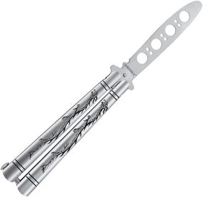 img 4 attached to 🦋 VORNNEX Butterfly Trainer with Reliable Spring Latch, High-Quality Stainless Steel Dragon Dull Balisong Trainer, Unsharpened Butterfly Trainer Comb for Counter-Strike: Global Offensive (CS GO) Training - Silver