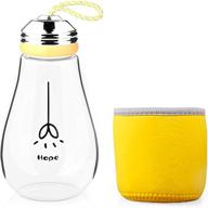 keemanman creative bulb cup: bpa free glass travel tea mug - cute water bottle with neoprene sleeve (14 ounce) логотип