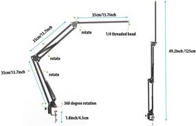 img 3 attached to 🎥 Длинное крепление для треноги для iPhone Webcam Ring Light с гибким рабочим кронштейном для телефона на столе - идеально подходит для съемки видео сверху, съемки, прямых трансляций и артикулированной стойки для веб-камеры.