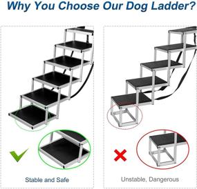 img 3 attached to 🐾 Foldable Aluminum Dog Steps for Large Dogs - Nonslip Surface, Supports 150 lbs - Ideal for Cars, SUVs, High Beds, Trucks - Lightweight Pet Ladder Ramp