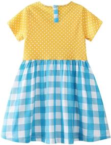 img 3 attached to 👗 Little Girl Cotton Dress | Kid's Short Sleeve Cartoon Dress | Baby Cute Dress | Toddler Dinosaur Dresses by GSVIBK