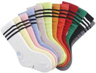 🧦 vwu 6 pack little girls boys 3 stripes knee high socks: sizes 1-10 years, quality guaranteed! logo