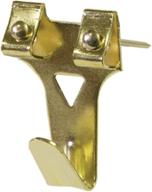 🖼️ hillman hanging-hardware 122194 brass professional picture hangers (40lb) 5 pack, 5 piece - sturdy & durable picture hanging solution for home and office décor logo