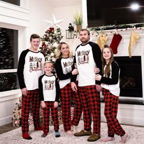 img 3 attached to 🎅 Family Christmas Pajamas Men's Long Sleeve Cotton Print Homewear Sleepwear Clothing