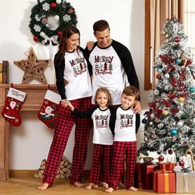 img 2 attached to 🎅 Family Christmas Pajamas Men's Long Sleeve Cotton Print Homewear Sleepwear Clothing