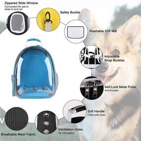 img 3 attached to 🐾 Blue LanYao Pet Carrier Backpack for Small Medium Dogs Cats - Airline-Approved Bubble Space Capsule Backpack for Hiking, Walking, and Outdoor Travel