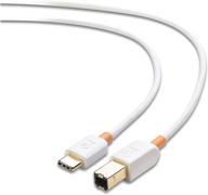 🔌 кабель cable matters 6,6 фута usb c для принтера (usb c к usb b кабель, usb b к usb c кабель) для увеличения совместимости с принтерами, midi-контроллерами, midi-клавиатурами и не только - белый, 6,6 фута логотип