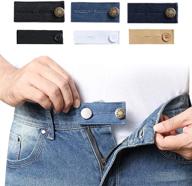 👖 denim waist extenders (6 pack) - adjustable waistband expanders for men and women, perfect for jeans, trousers, and pants logo