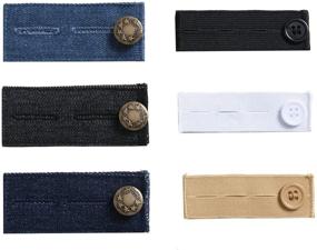 img 2 attached to 👖 Denim Waist Extenders (6 Pack) - Adjustable Waistband Expanders for Men and Women, Perfect for Jeans, Trousers, and Pants