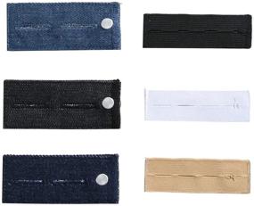 img 1 attached to 👖 Denim Waist Extenders (6 Pack) - Adjustable Waistband Expanders for Men and Women, Perfect for Jeans, Trousers, and Pants