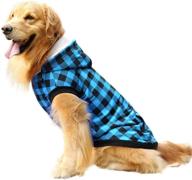 🐶 warm and soft dog plaid shirt coat hoodie for medium and large breeds - pet winter clothes (4x-large, blue) логотип